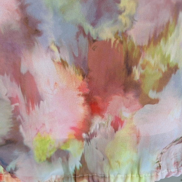 Liz Claiborne Petite Blouse SzPM Pastel Short Sleeves Sheer/Camisole Pretty - Picture 8 of 10